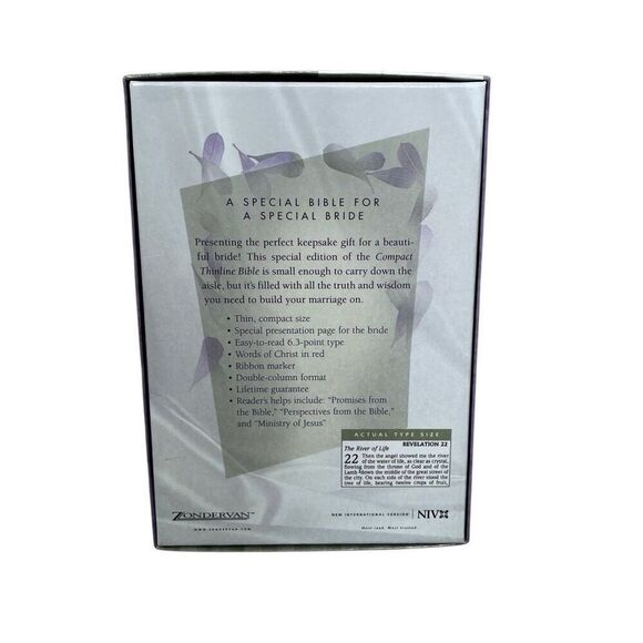 Vintage Brides Bible NIV white bonded leather keepsake boxed silver gilt NEW - Picture 3 of 8